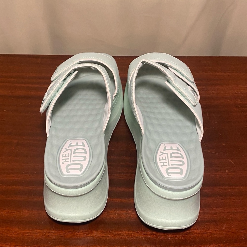 Hey Dude Delray Slide Classic Women’s Sandals Platform Jade Size 10 - Picture 2 of 7